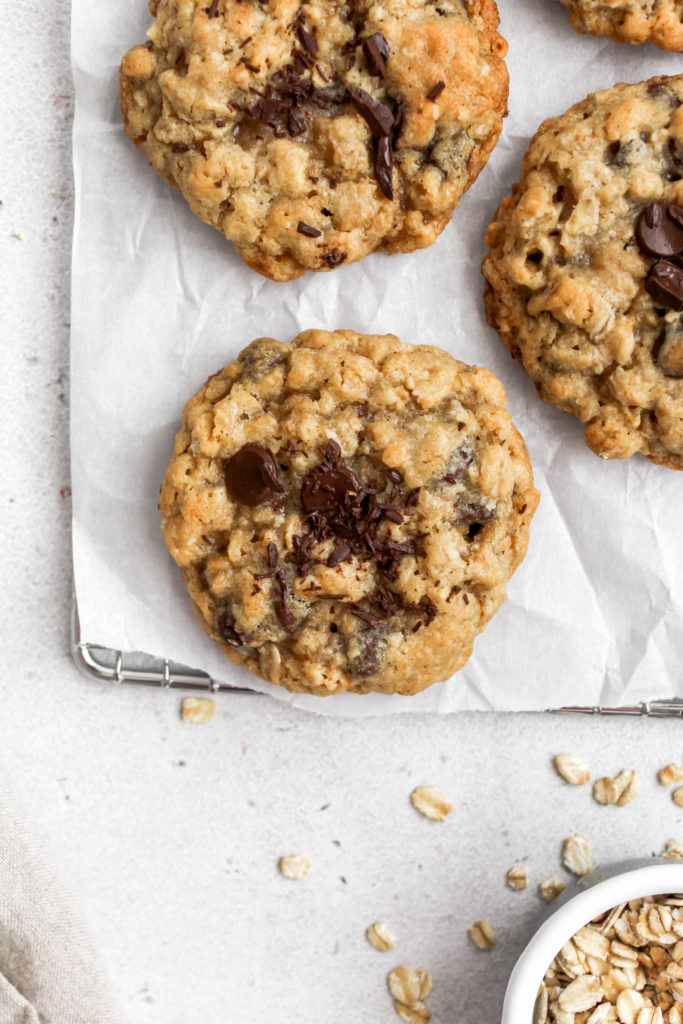 Chewy oatmeal chocolate chip cookies