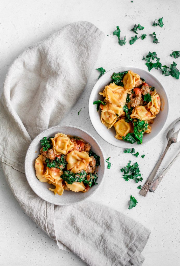 tortellini with kale and sausage
