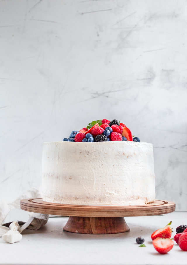 Triple Berry Layer Cake with Cream Cheese Frosting - Tasty Treat Pantry