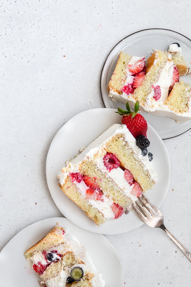 triple layer berry cake