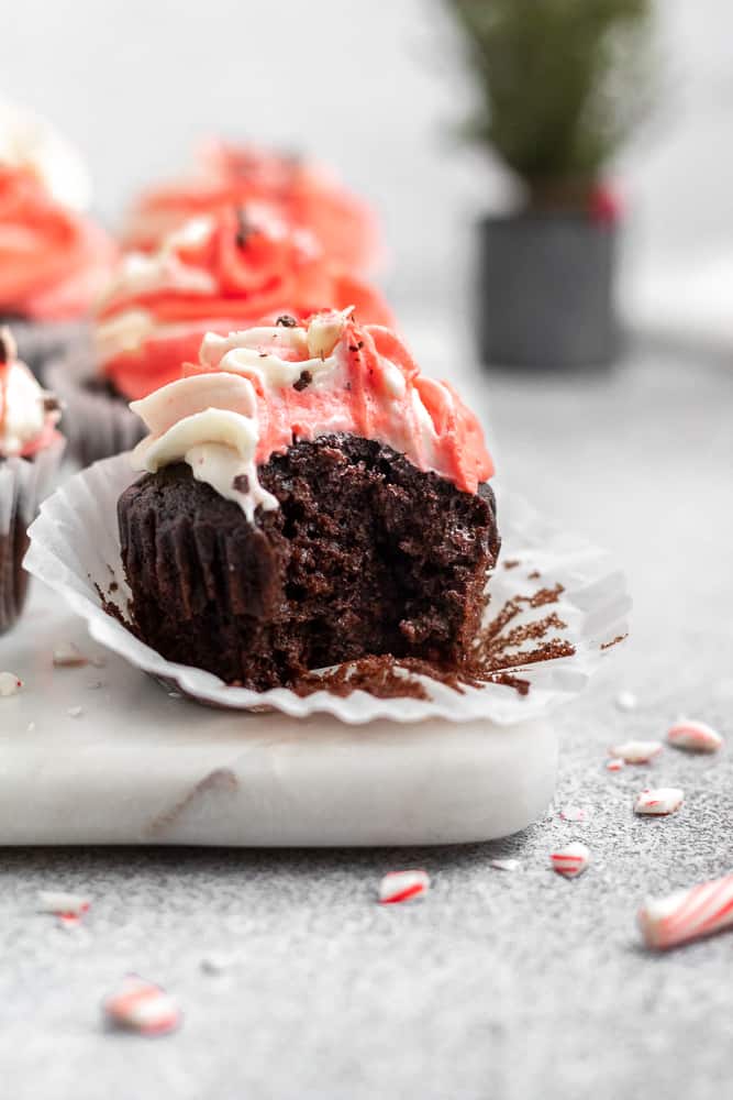 Chocolate peppermint cupcake